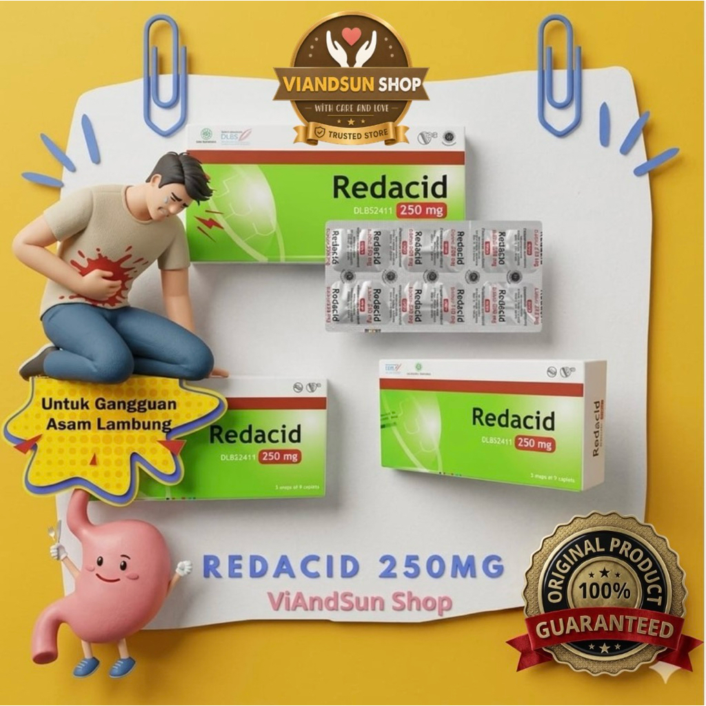 Redacid Tab - 1Box isi 30 Redacid 250 Mg