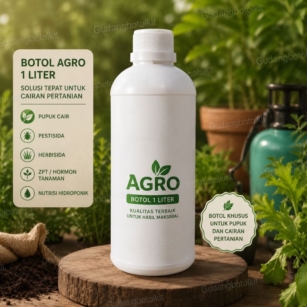 Botol Agro 1000ml | botol pupuk cair HDPE 1 L | botol pupuk murah