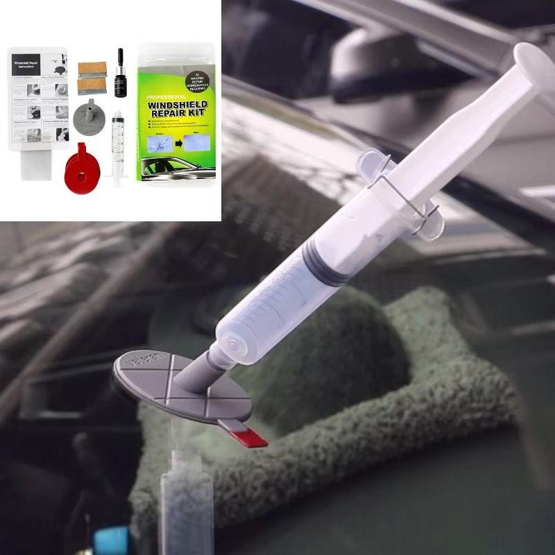 Alat Lem Penambal Kaca Mobil Retak Auto Glass Car Windshield Repair Kit Suit Cairan Resin Penghilang Baret Goresan Pecah Sompel Bintang Mata Sapi Praktis DIY Ampuh Profesional Otomotif Perawatan Aksesoris Eksterior Cacat Batu Kerikil Terbaik Original
