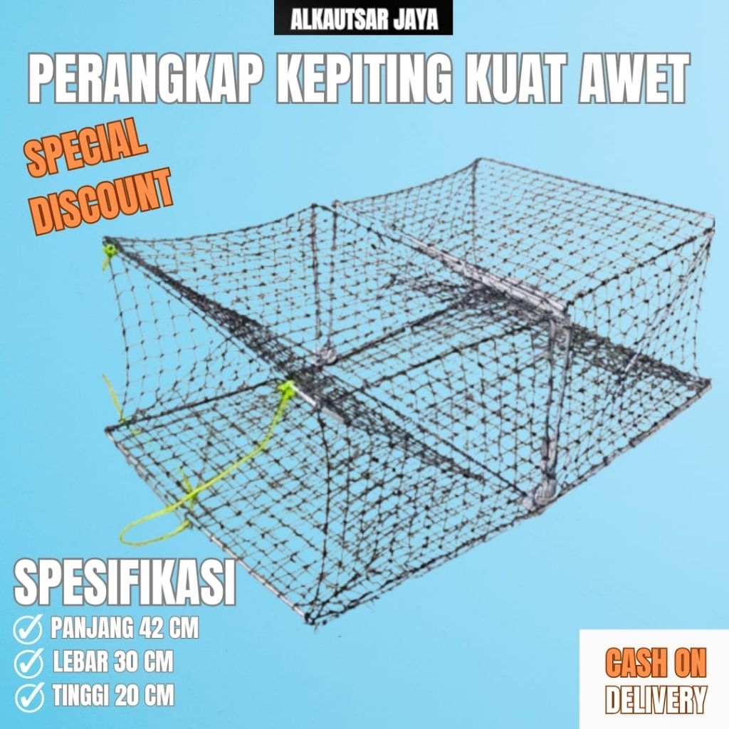 Perangkap Kepiting Bubu Kepiting Ukuran 42x30x20 Bubu Kepiting Anti Karat Bubu Kepiting Perangkap