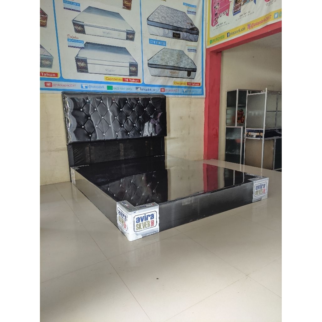 Divan avira box + sandaran kancing salur divan 120x200 140x200 160x200 180x200cm