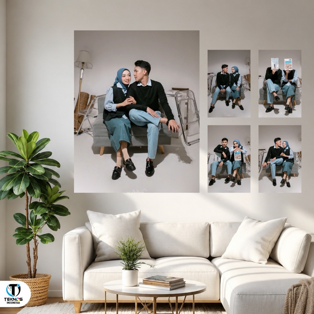 Bingkai Foto  Minimalis Kayu Aesthetic Frame Foto Hiasan Ruang Tamu Pajangan Dinding Tanpa Laminasi 
