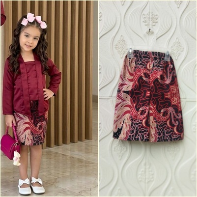 Bisa Cod Rok Anak Batik 4-7 Th Pendek Selutut Seragam Tari Kostum Adat Bawahan Kebaya Jarik Instan