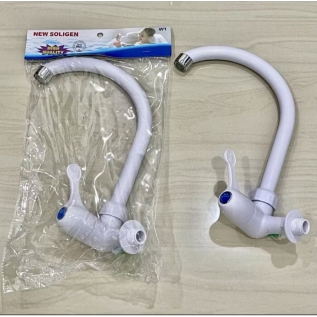 W1 SOLIGEN PUTIH angsa pvc BAGUS ASLI ORIGINAL soligen 1/2” inci KRAN bak cuci piring pvc keran angs