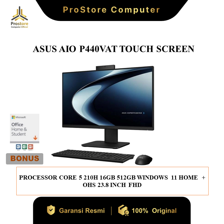 ASUS AIO P440VAT TOUCH SCREEN INTEL CORE 5 210H 16GB 512GB W11+OHS+M365 23.8" FHD 2Y