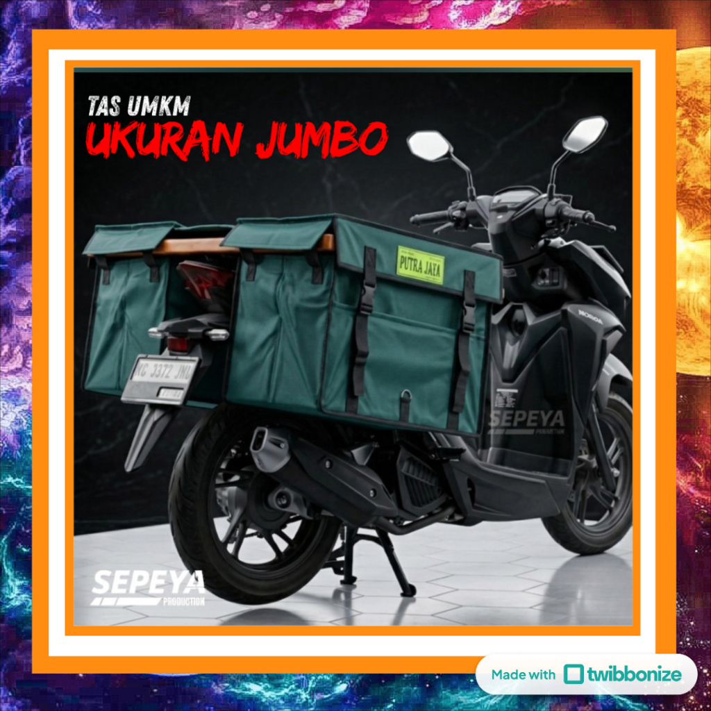 Tas Obrok Motor Jumbo Hijau Waterproof - Tas Kurir Pos Anti Air Kuat & Awet