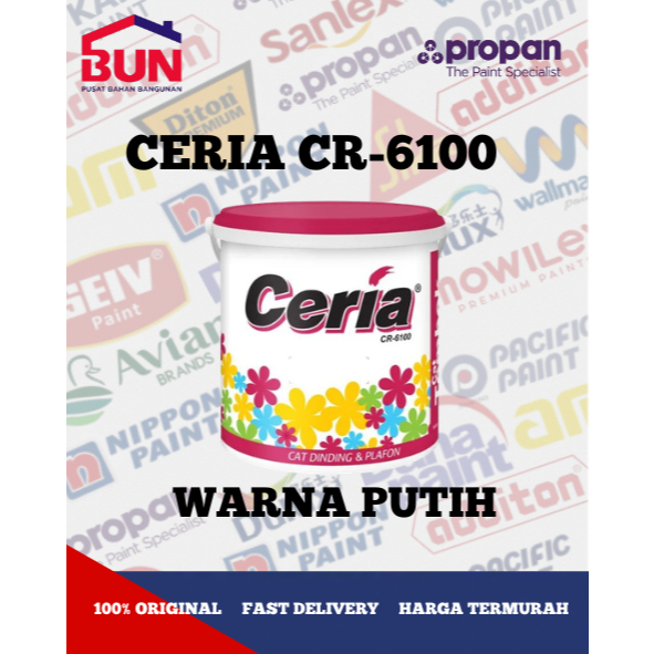 PROPAN CERIA CR 6100 CAT PUTIH 4KG / CAT DINDING PROPAN WHITE TINTING GALON