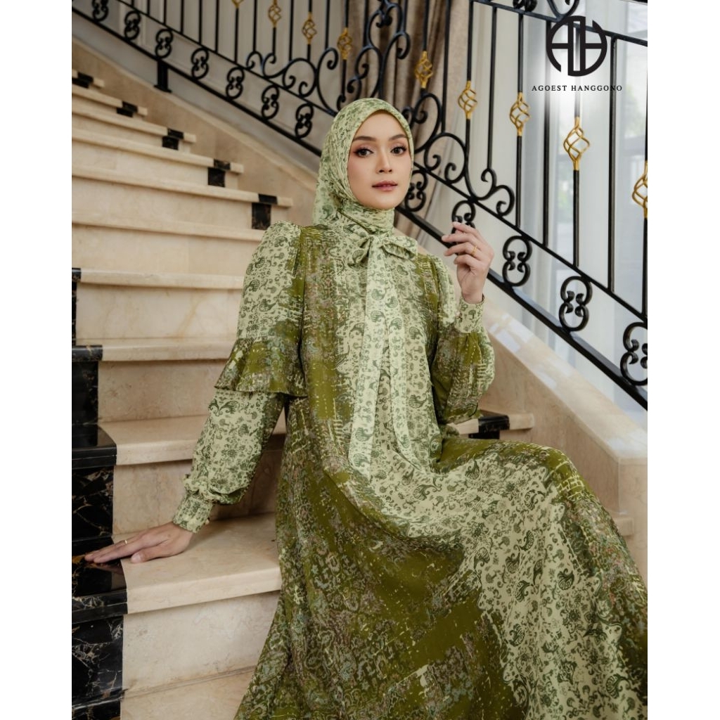 OMEIRO Aleera Finela Prily Layna  Agoest Hanggono Syari Set Scraft Premium DESS LEBARABAN