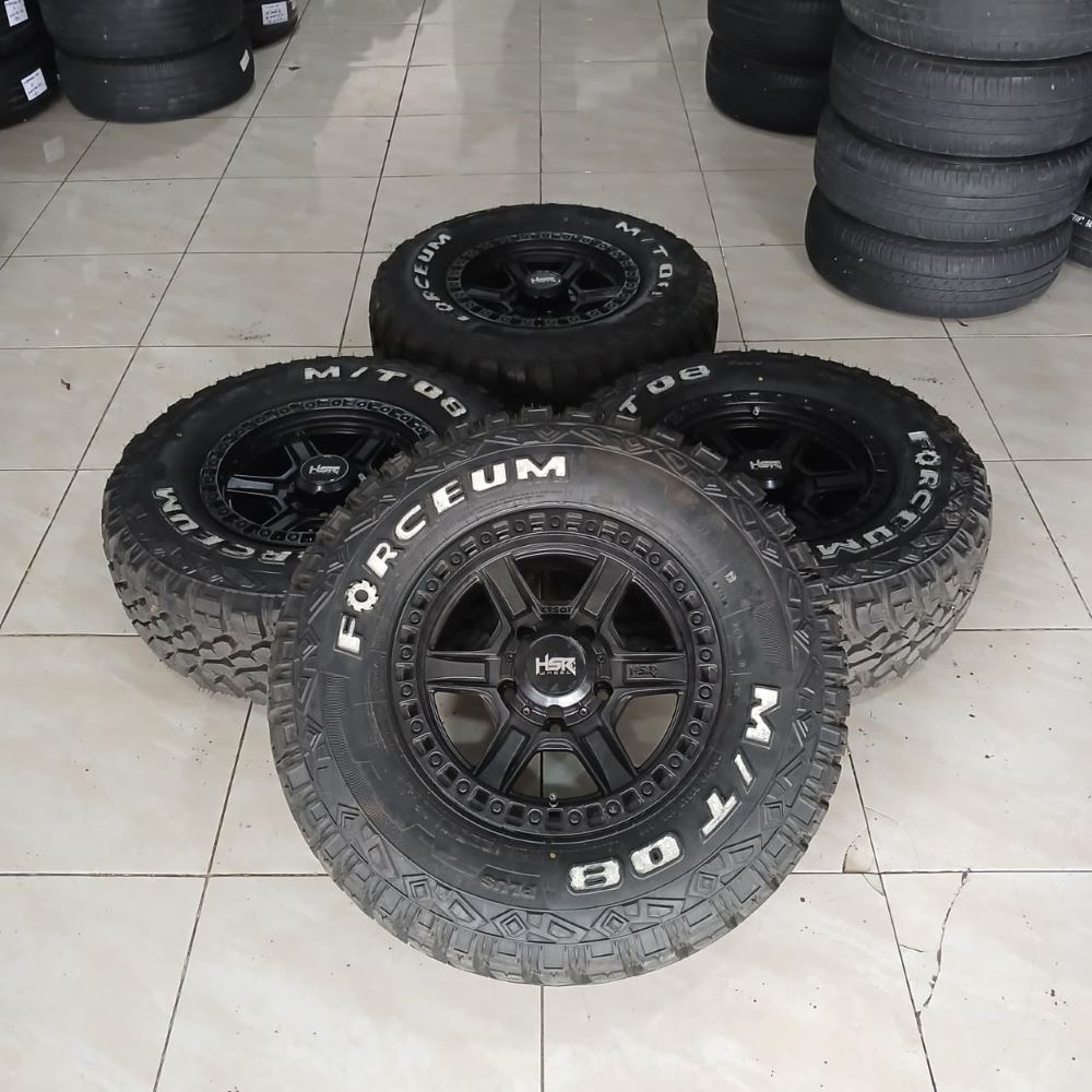 PELEK BEKAS MURAH VELG XTS01(HSR) R16X8 5X139,7 ET 20 BLACK + FORC MT08(2025) 265 75 R16 COCOK UNTUK