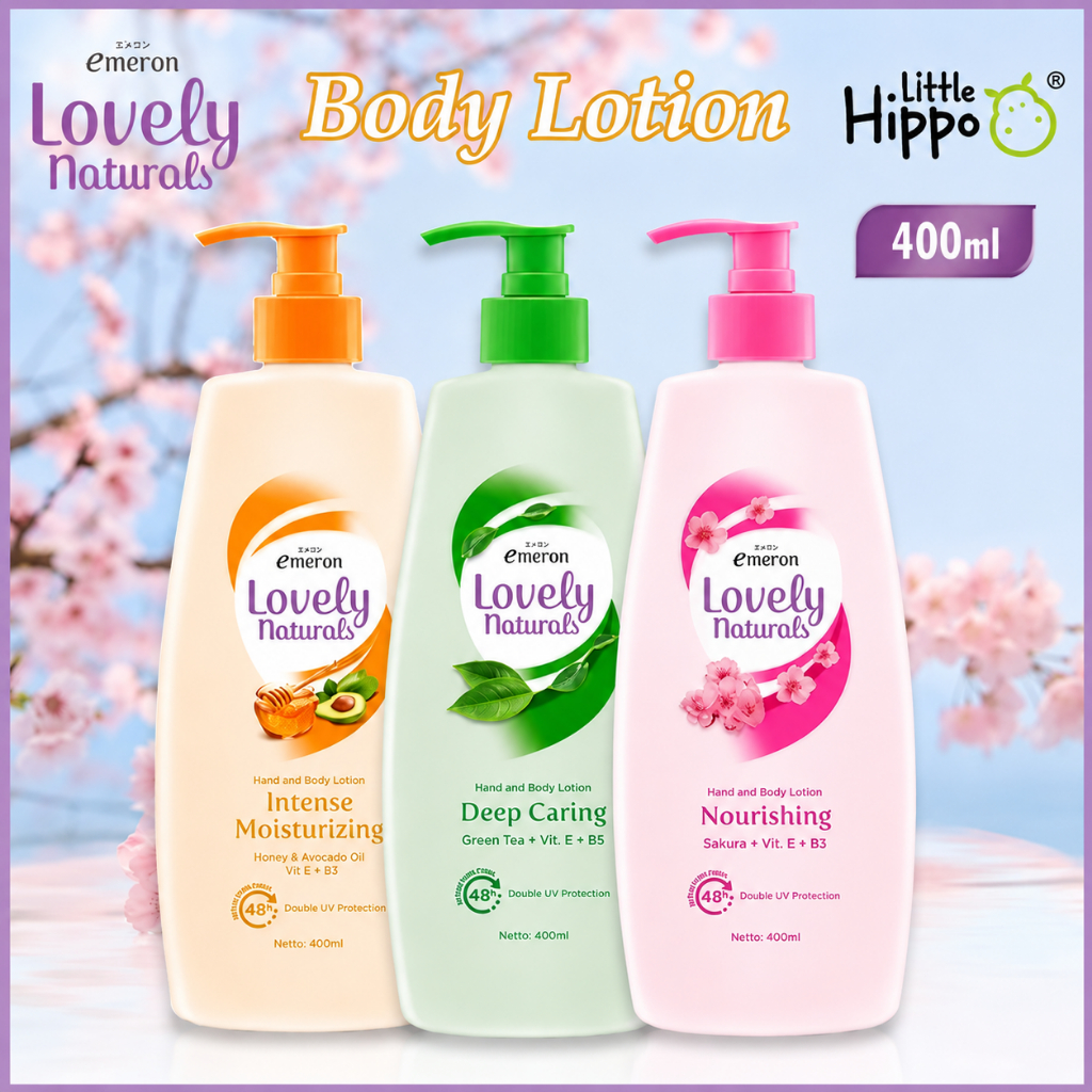 Emeron Lovely Naturals Hand & Body Lotion Pump 400ml Hand & Body Emeron Natural Lotion