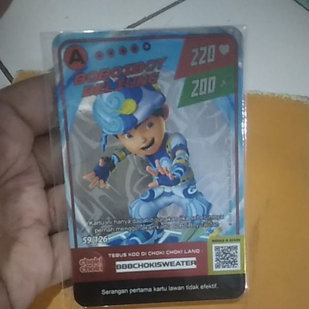kartu boboiboy monsta galaxy card holo season 1 boboiboy beliung 59/126