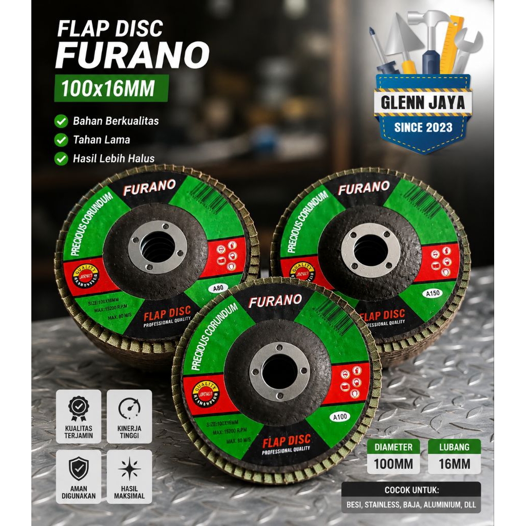 FLAP DISK / KERTAS GOSOK BULAT / KERTAS GOSOK TUMPUK 4"