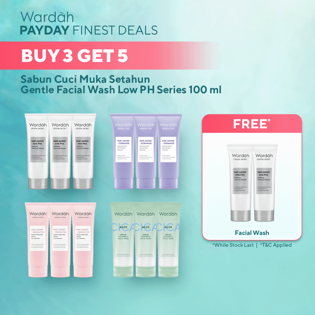 Wardah Face Wash Gentle Series 100 ml Sabun Cuci Muka Setahun 100rb-an Buy 3 Get 5 (NMF Amino Crysta