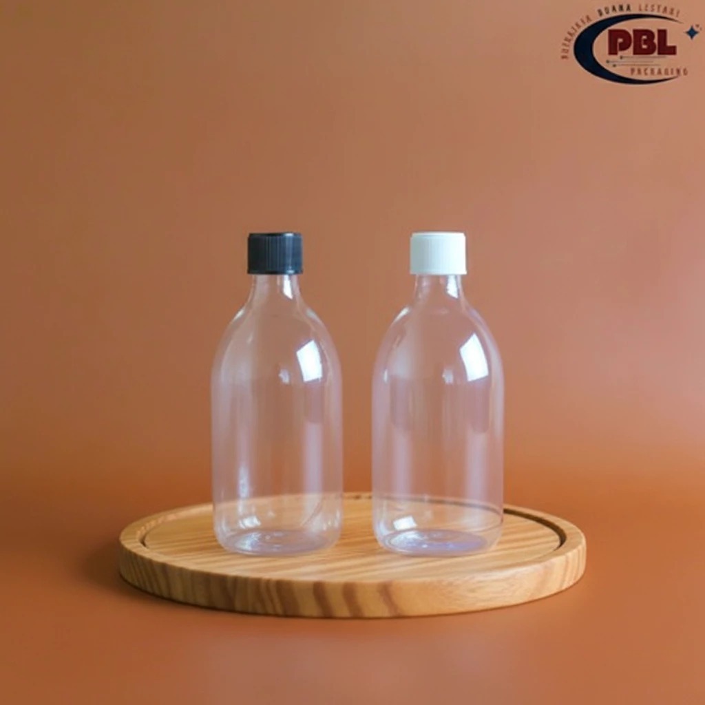 Botol Ulir HS 300ml Natural - Tutup Ulir Plastik Neck 24 / Botol Plastik Pet 300ml / Botol Ulir 300m