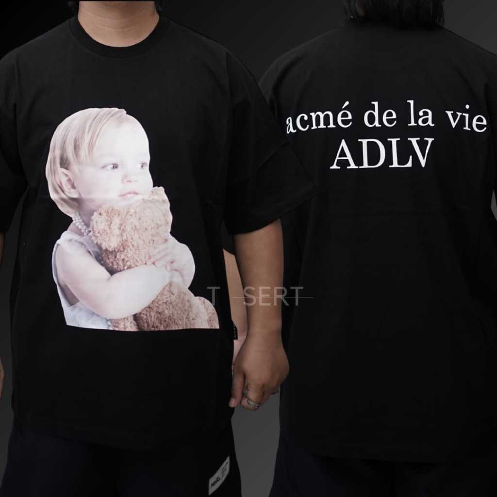 ADLV Hug Teddy Girl Black Tee / Baju Kaos ADLV Authentic
