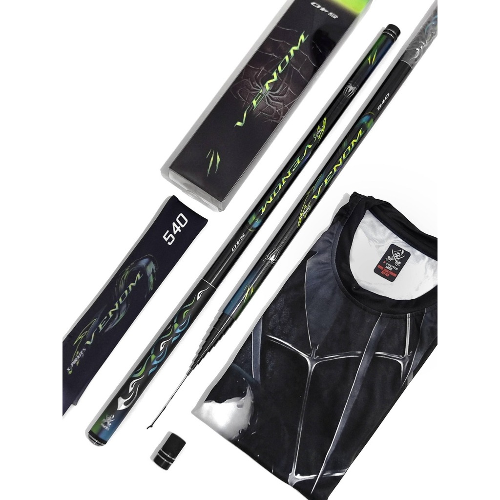 TEGEK X PIRATES VENOM Carbon Kaku Ringan Panjang 60cm Ukuran 450 & 540 Bonus Jersey