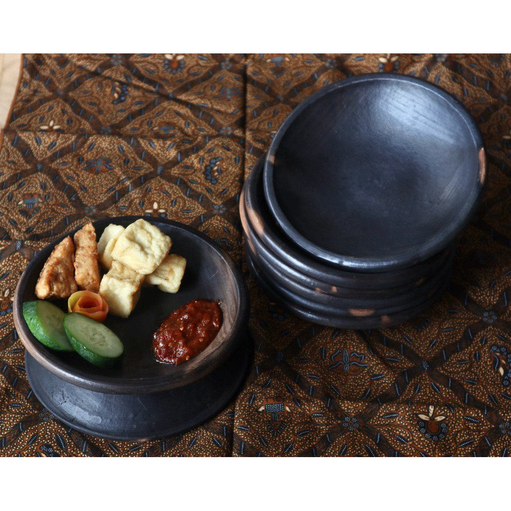 Lemper Tanah -Cobek/Coek tanah liat Hitam Coek Sambal