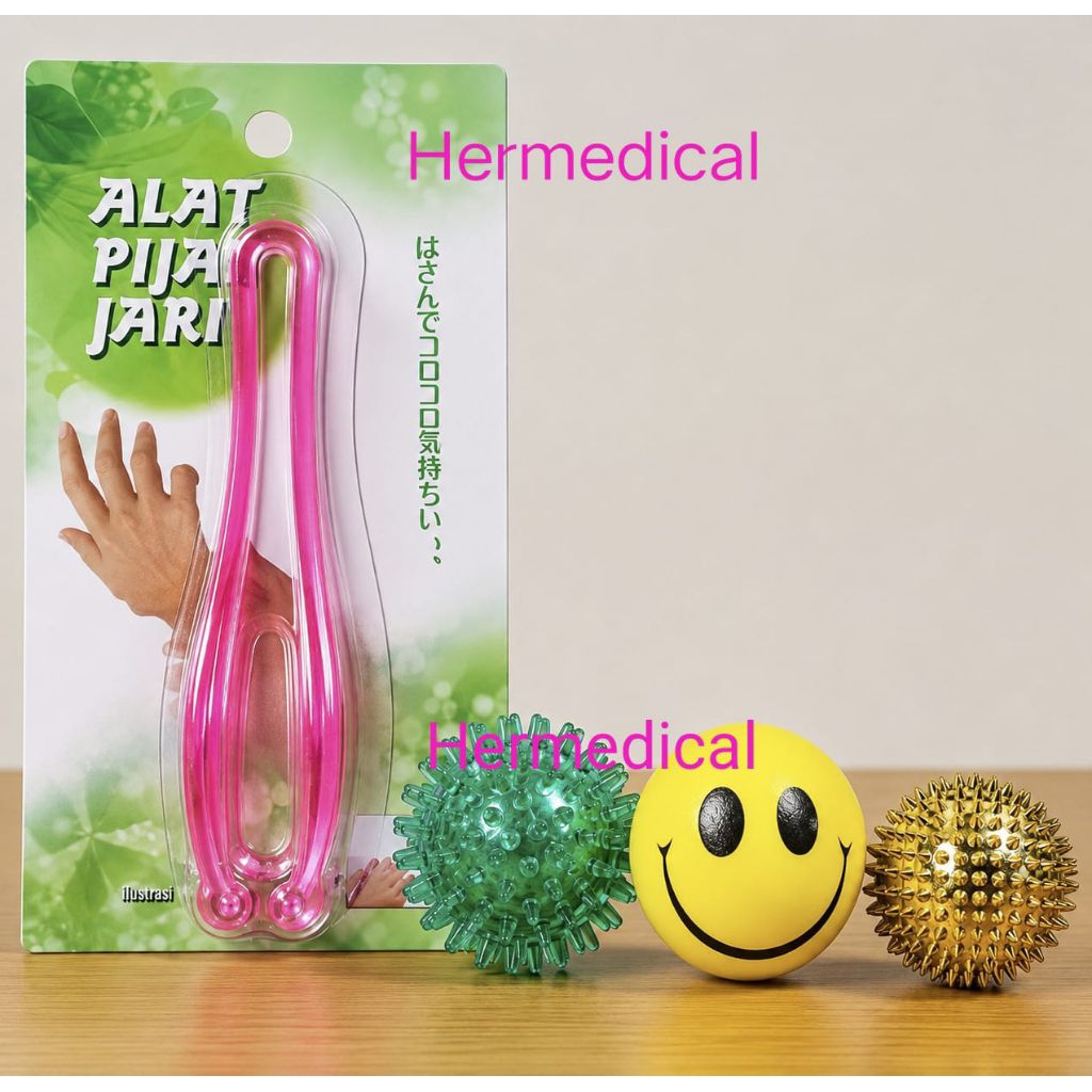 Paket pijat jari 4in 1 paket terapi pijat jari, bola smile, bola magnet terapi, latihan tangan strok