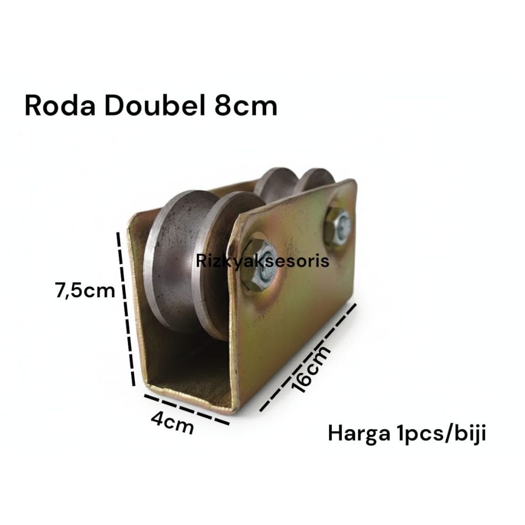 Roda Pagar Besi Super ganda/double ukuran 8cm