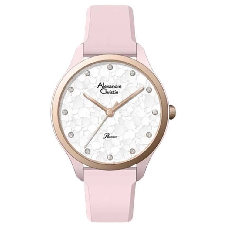 Alexandre Christie Passion AC 2A03 LH Jam Tangan Wanita Elegan Rubber Strap Analog