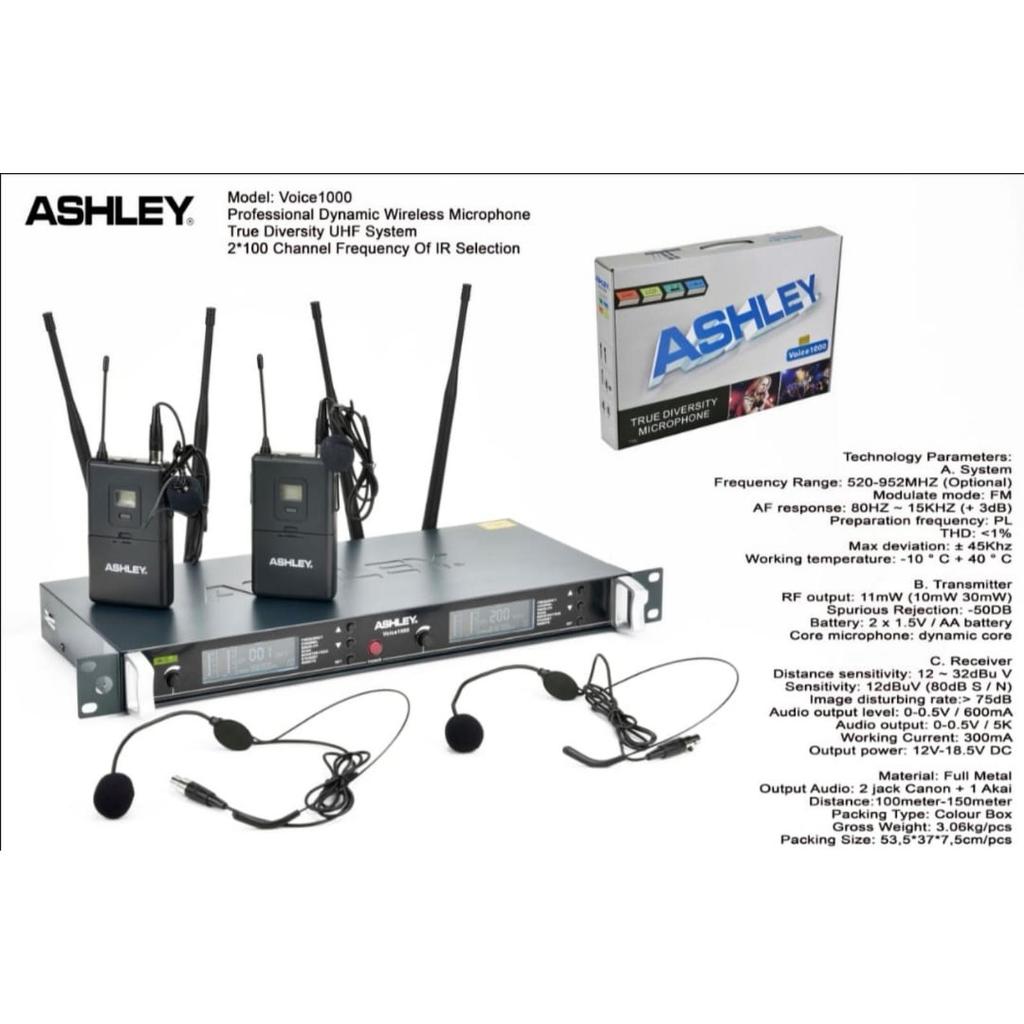 MIC WIRELESS ASHLEY VOICE1000 / VOICE 1000 2 PEGANG / JEPIT / HEADSET – sesuai Varian ORIGINAL