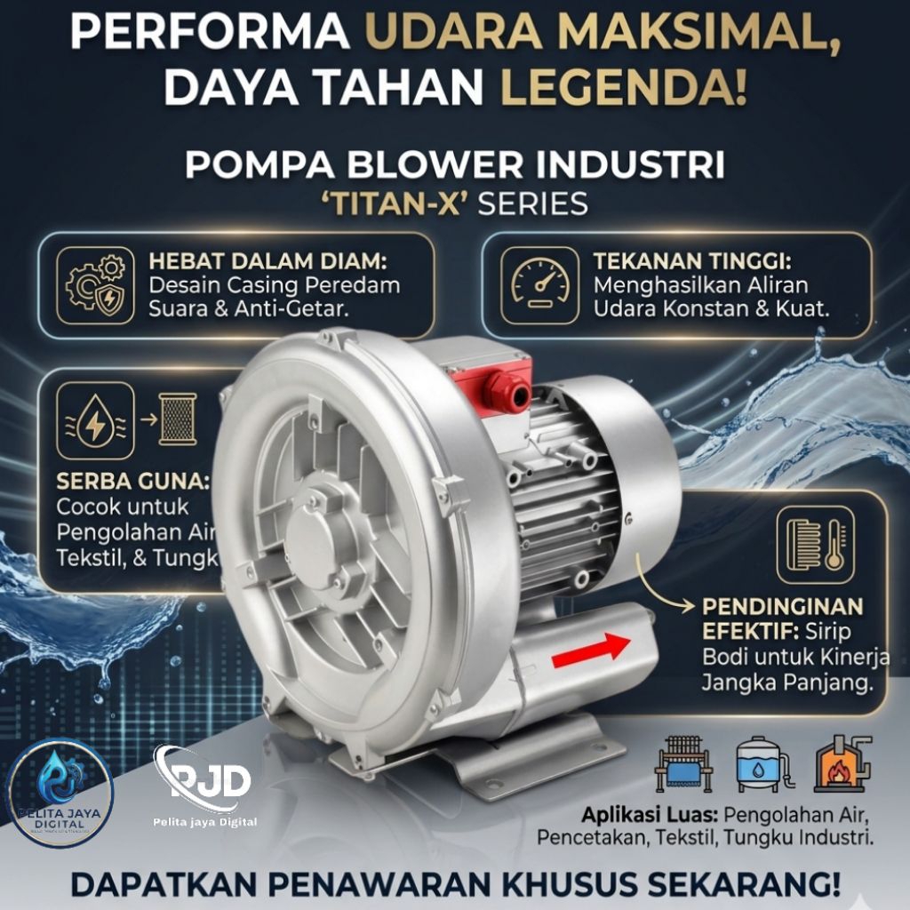 Ring Blower Tambak Vortex Ipal Katsu HB 4000 5,5HP Blower Kolam Ipal