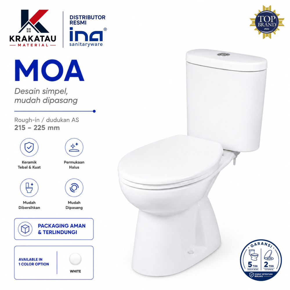 Wc Jongkok Ina | Kloset Duduk | Distributor Resmi Ina | MOA - CX110/T10 - Krakatau Material