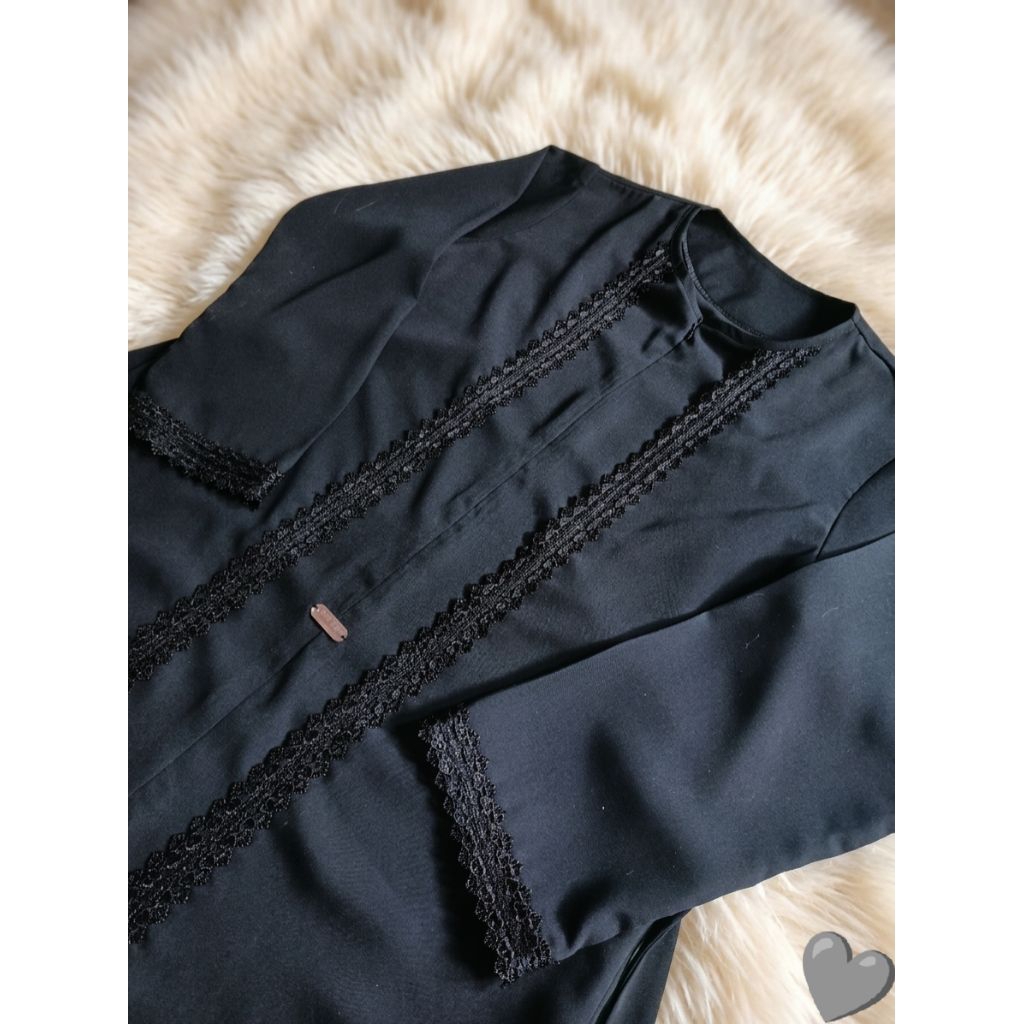 Abaya turkey renda untuk anak
