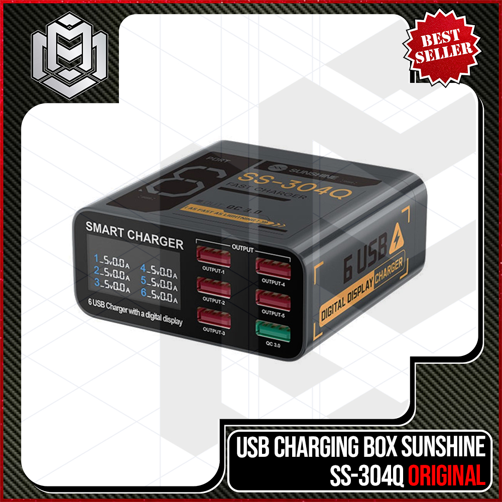 Adaptor Charger Sunshine SS-304Q 6 PORT USB (DIGITAL) / USB ADAPTOR CHARGER SUNSHINE SS-304Q 6 PORT