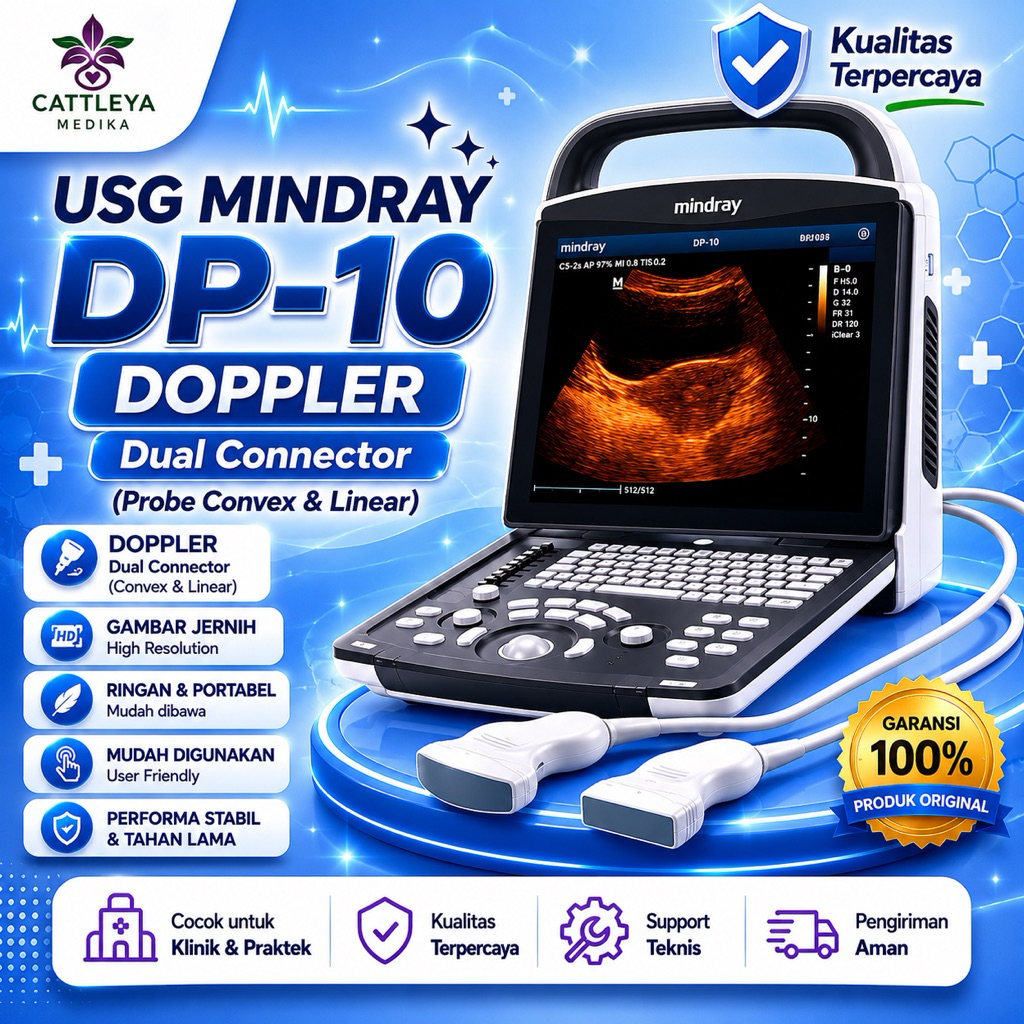 ULTRASOUND | USG 2D Mindray DP10 Doppler Dual Connector + Dual Probe(Convex & Linear) / ALAT CEK USG