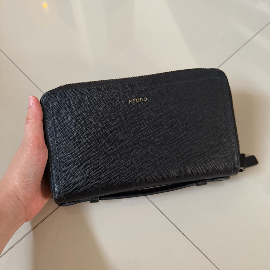 Preloved Dompet Pria Pedro Panjang Genuine Leather Kantong Banyak