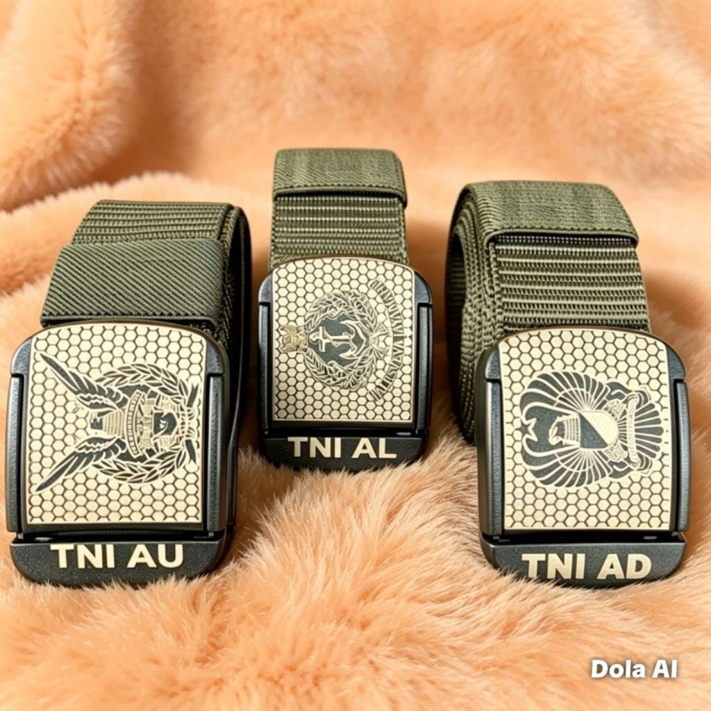 sabuk gesper tactical TNI logo laser