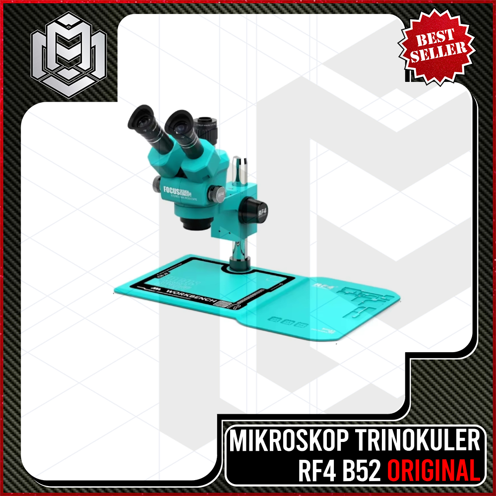 Mikroskop Trinokuler RF4 RF 55-B52 / Mikroskop RF4 Trinokuler RF4 RF 55 B52 Plus Lampu LED Original