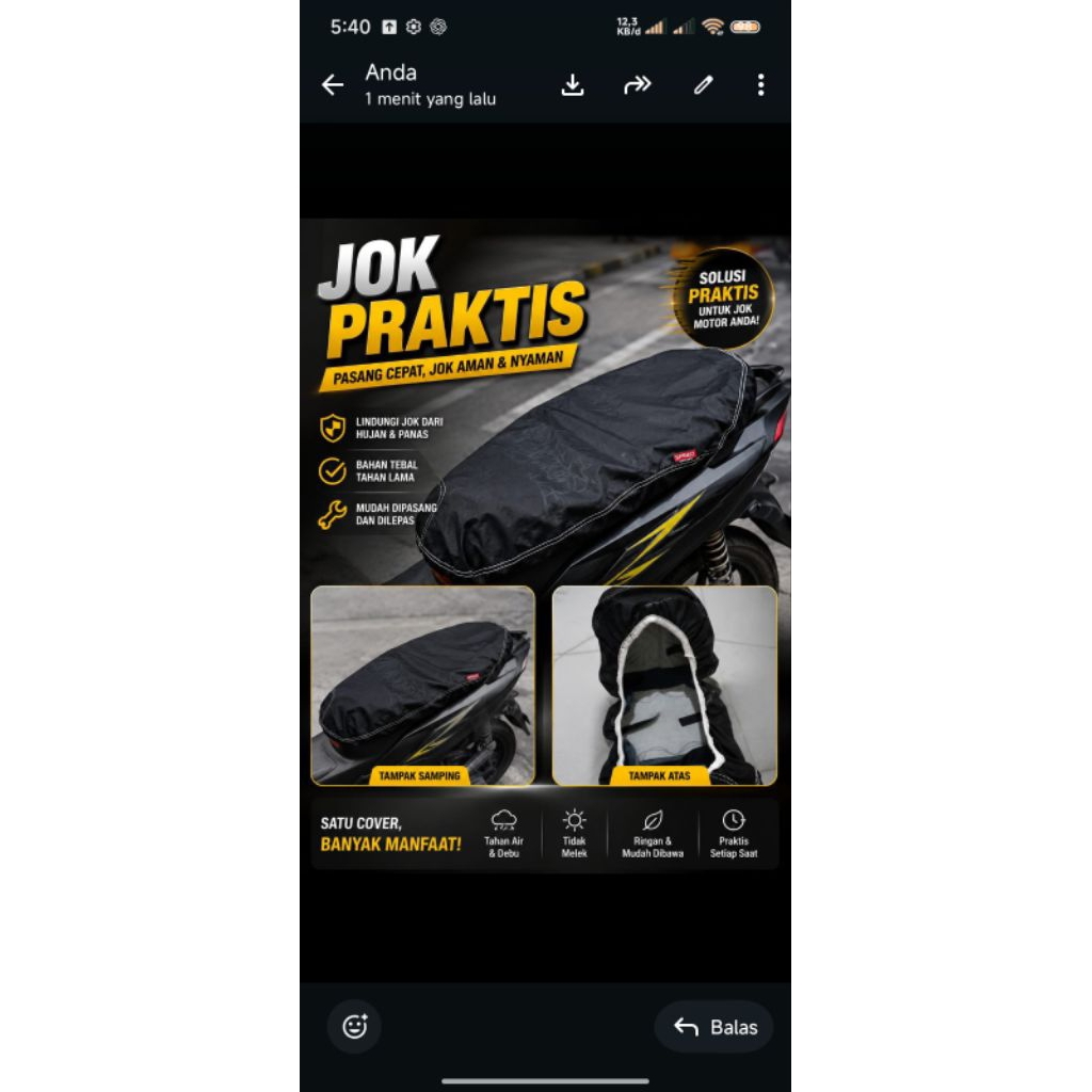 Alas jok motor praktis/ Supra X 125/kunjungi toko untuk variasi lainnya