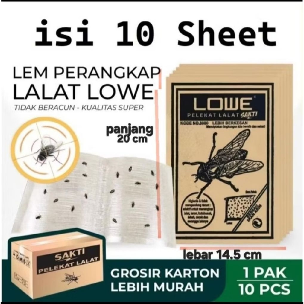 #lem lalat sakti lowe 10 pcs#perangkap lalat#kecoa#