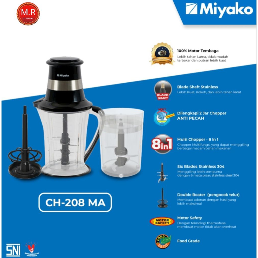 CHOPER MIYAKO CH-208MA 6 mata pisau stainlees steel