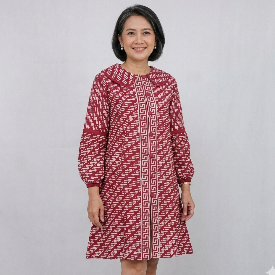 RekaSuci Tunik Batik Elegan Simpel model Cakrawati garutan