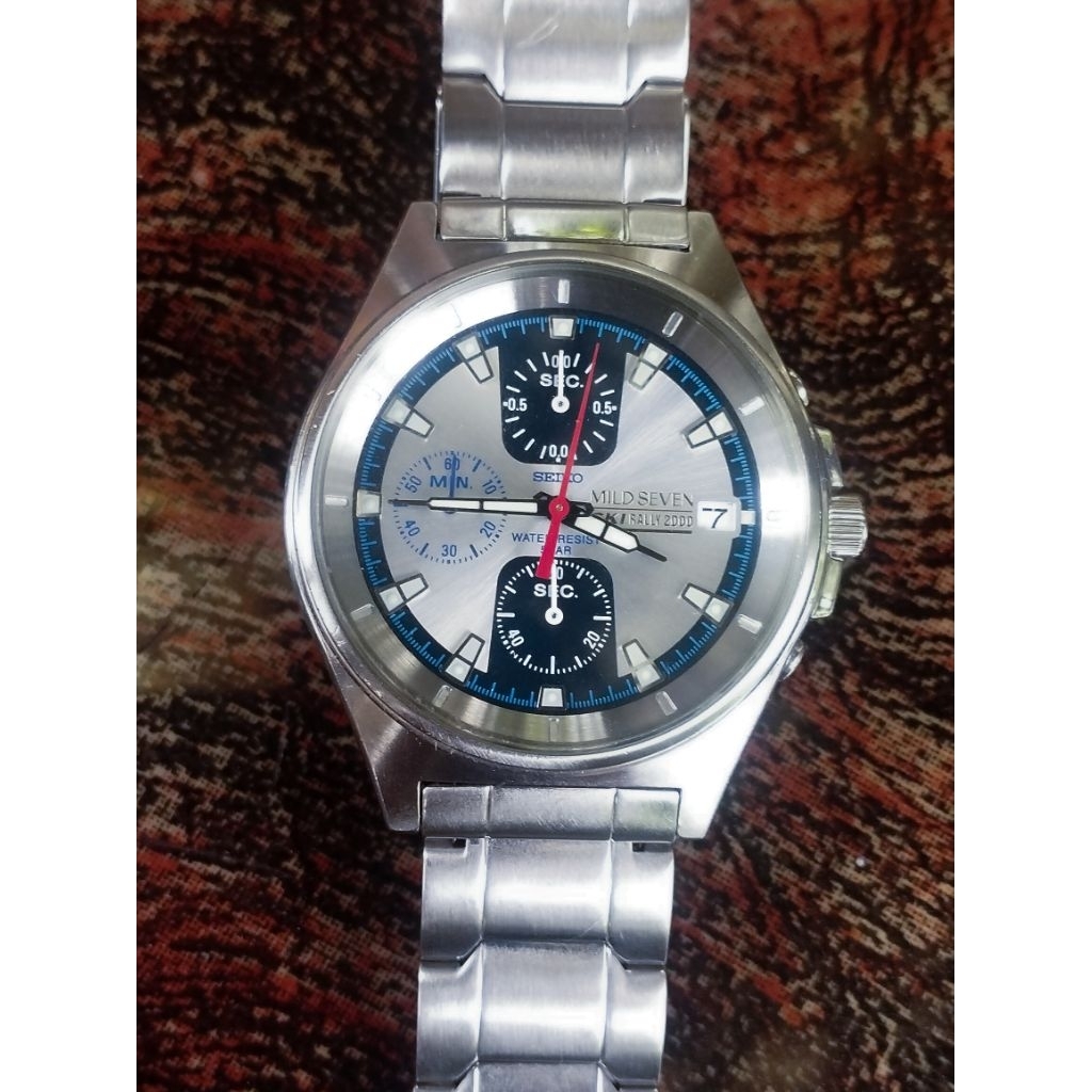 RARE. LIMITED. Jam Tangan SEIKO Chronograph MILDSEVEN RALLY 2000 Edition - V657