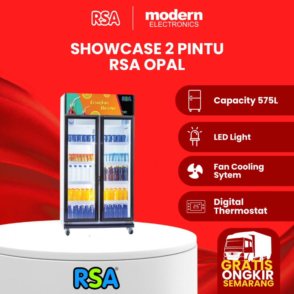 RSA SHOWCASE 2 PINTU 600 LITER  OPAL