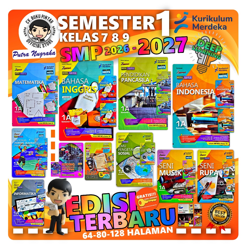 BUKU LKS SMP KELAS 7 8 9 SEMESTER 1 KURIKULUM MERDEKA DEEP LEARNING 2026-2027 | ZAMRUD PUTRA NUGRAHA
