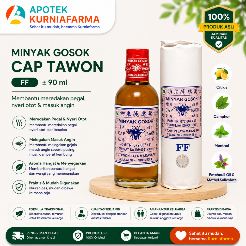 Minyak Tawon FF / Minyak Gosok Cap Tawon FF 90ml