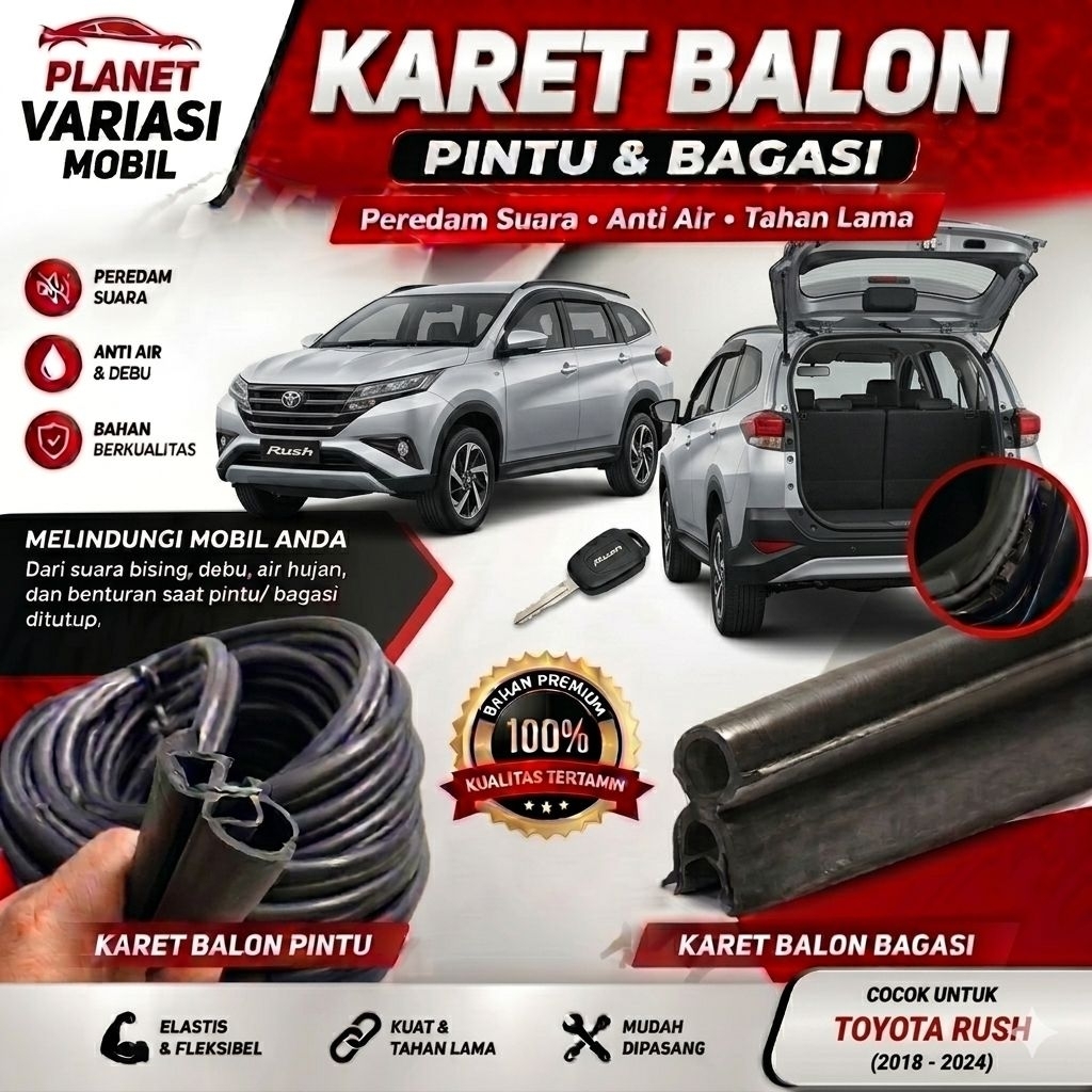 Karet Balon Peredam Pintu + Bagasi Mobil Daihatsu Terios 2018 Keatas
