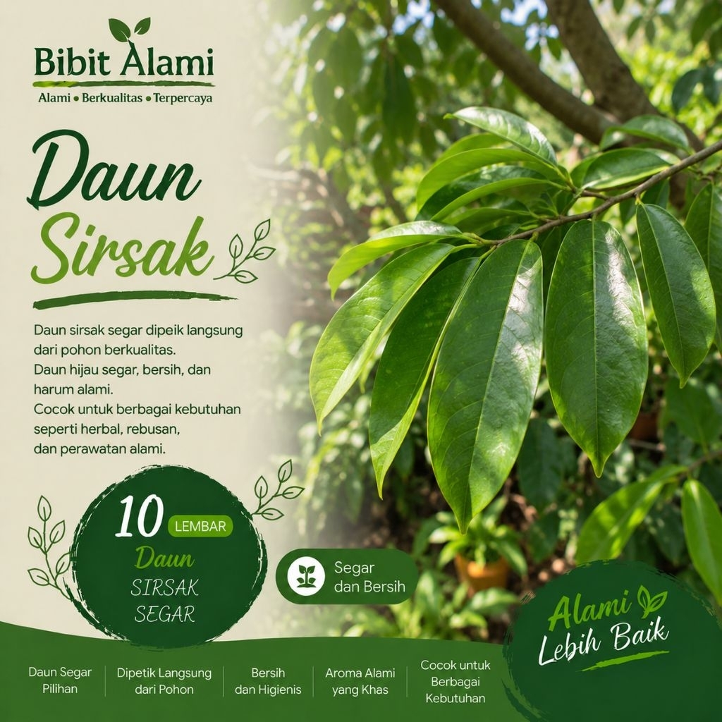 Daun Sirsak Segar 10 Lembar | Daun Sirsak Herbal | Daun Sirsak Muda | Daun Sirsak Kering Alami | Dau