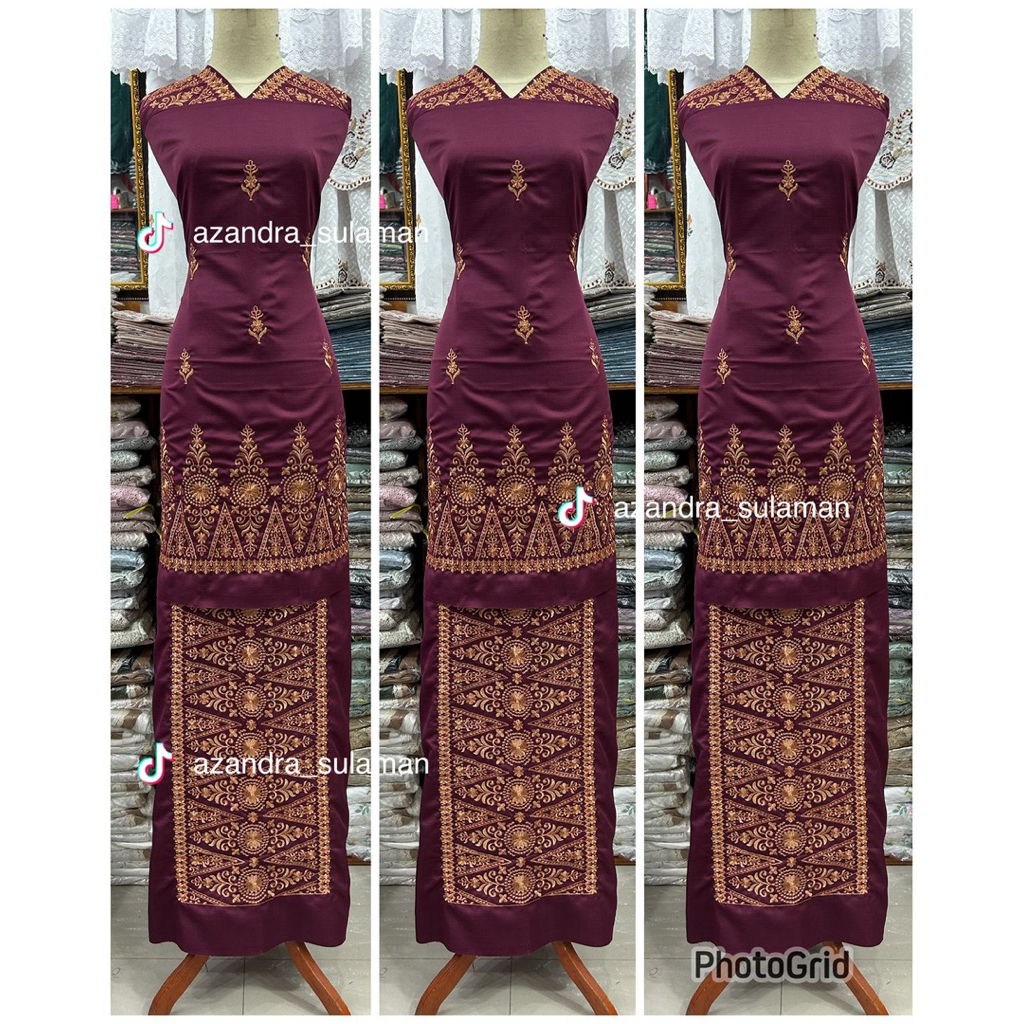 bahan baju kurung bordir songket bukittinggi padang