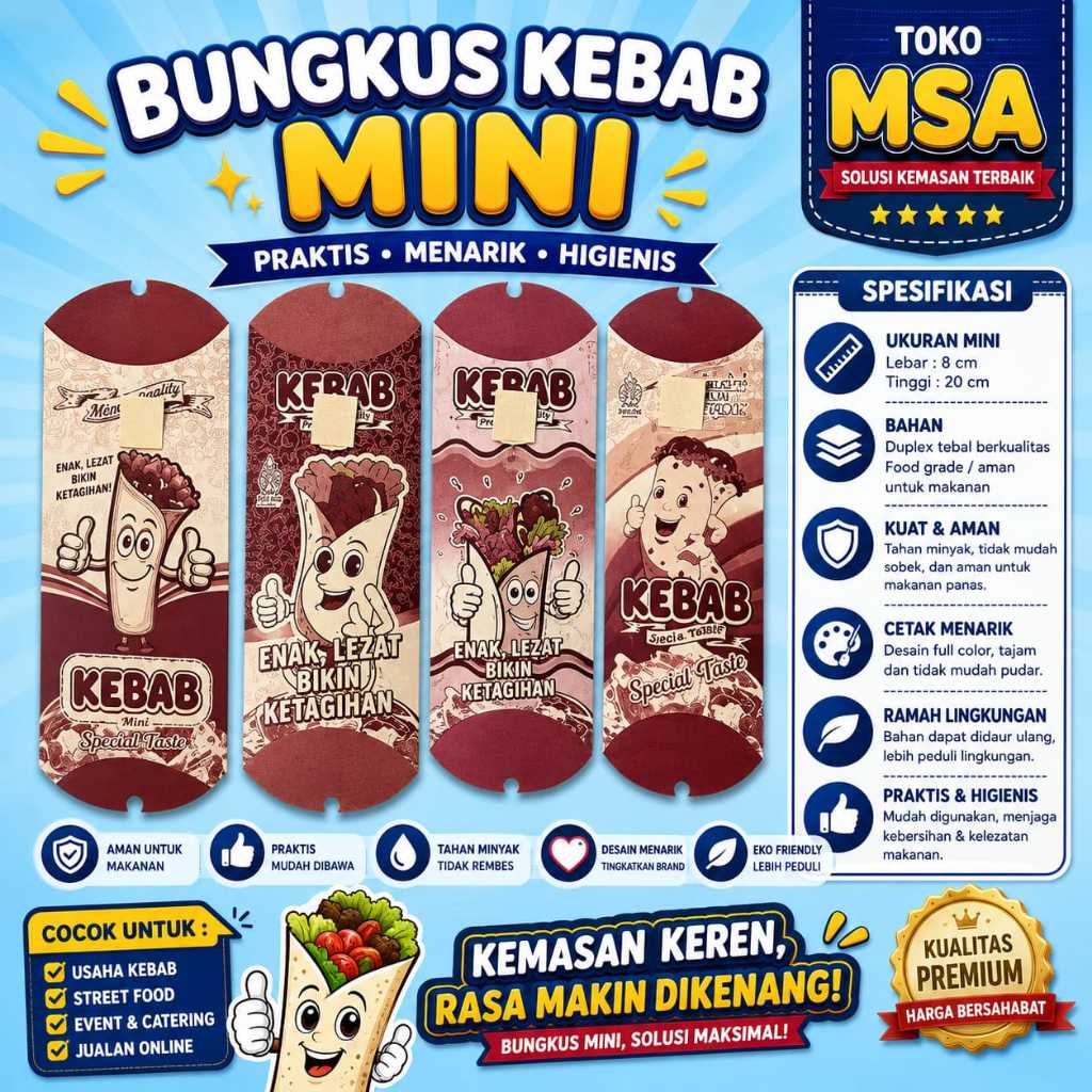 Kemasan kebab  Packaging kebab  Bungkus kebab  Kertas pembungkus kebab  Kemasan makanan cepat saji  