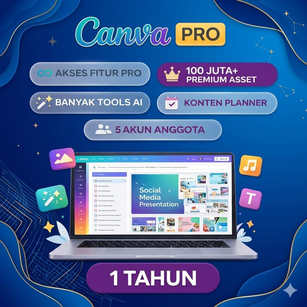 Canva Pro Premium 1 Tahun Pakai Support AI Garansi