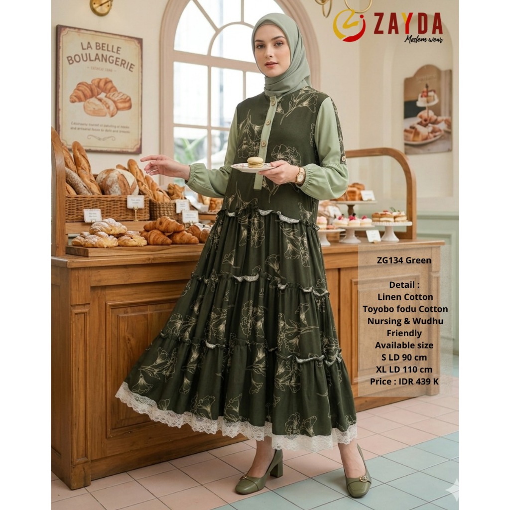 Zayda ZG134 Green / Zayda / Gamis Zayda