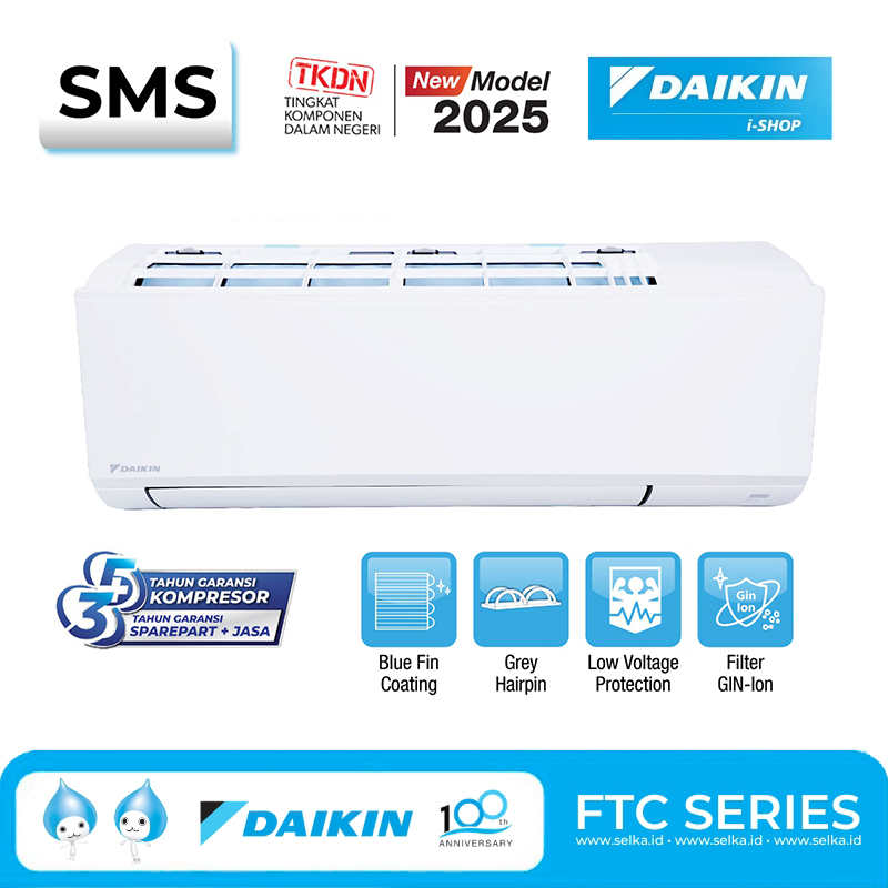 AC SPLIT DAIKIN FTC35YV - SMS NUSANTARA DAIKIN 1,5PK