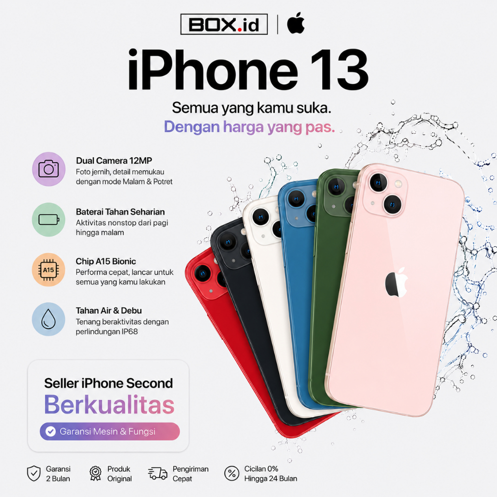 IPHONE 13 128GB 256GB 100% ORIGINAL Second Bekas Ex Inter FISIK LIKE NEW HOT PROMO MURAH dan BERGARA