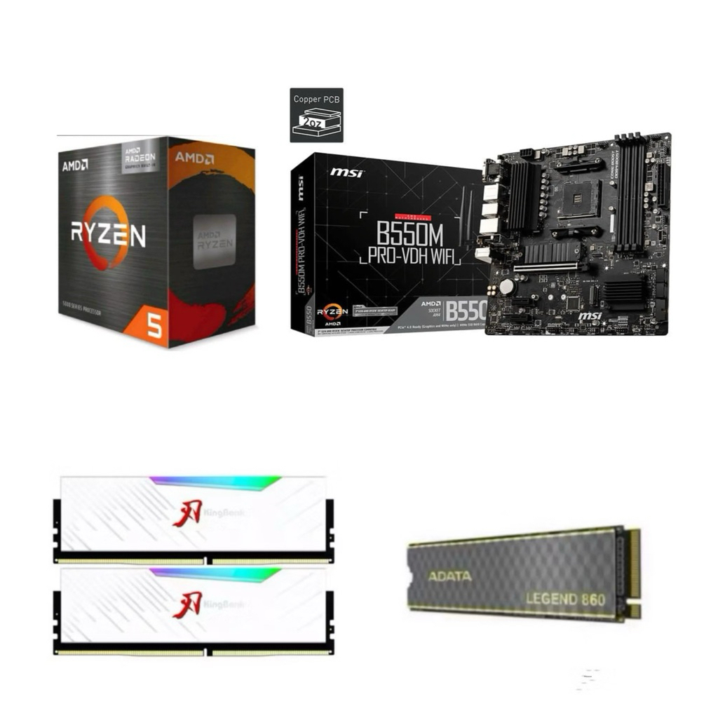 Paket Processor Gaming AMD RYZEN 5 5600 / 5600GT DDR4 16GB B550 WiFi